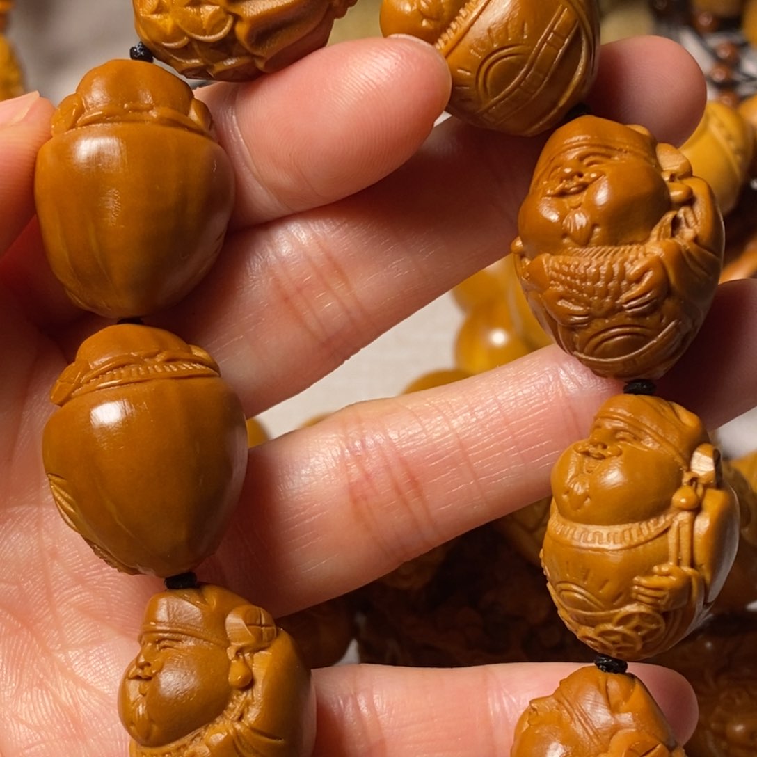 橄榄核手串/手链灯泡财神