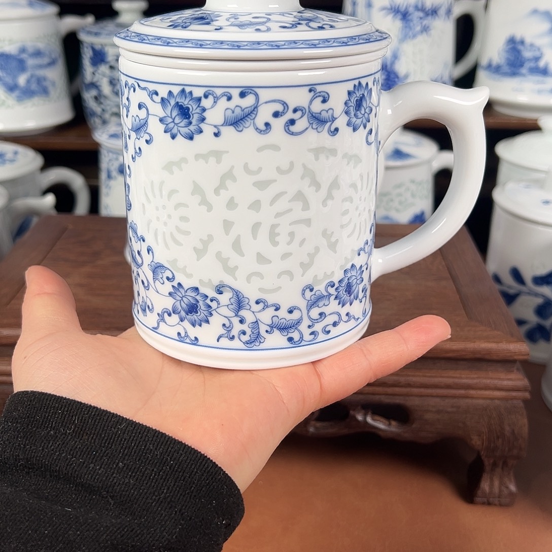 老***叔景德镇高温陶瓷办公杯家用