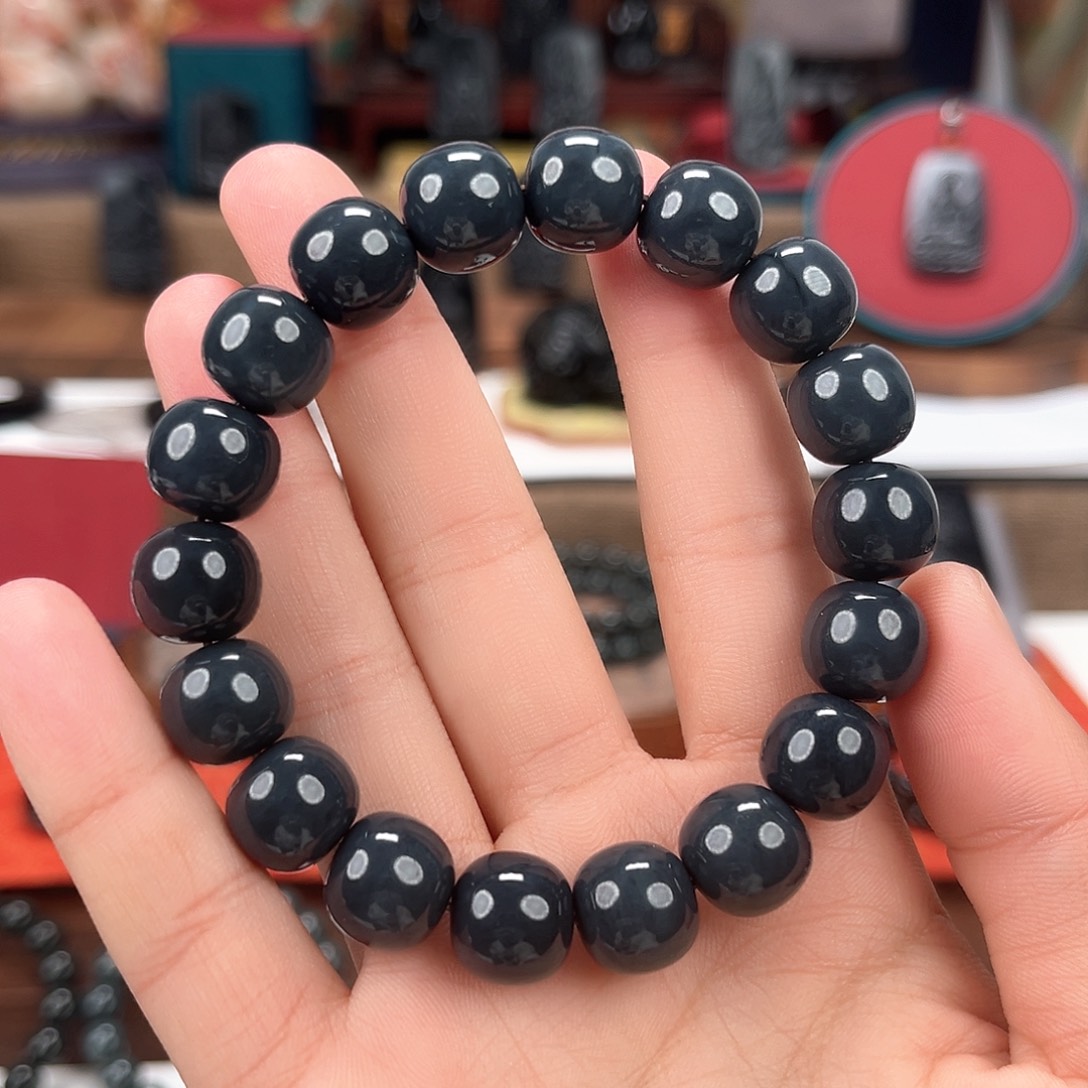 和田玉未镶嵌手串卡12精工老型珠