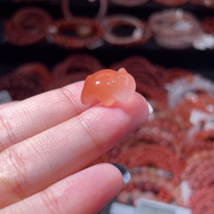 南红玛瑙未镶嵌猫卡子1869打孔备注