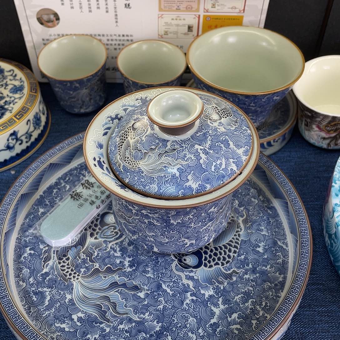 陶景德陶瓷盖碗茶具