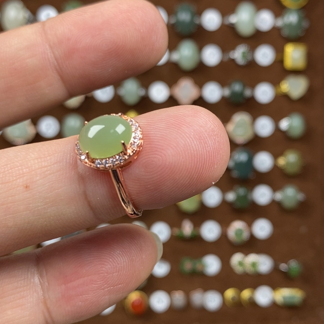 和田玉（碧玉）合金戒指