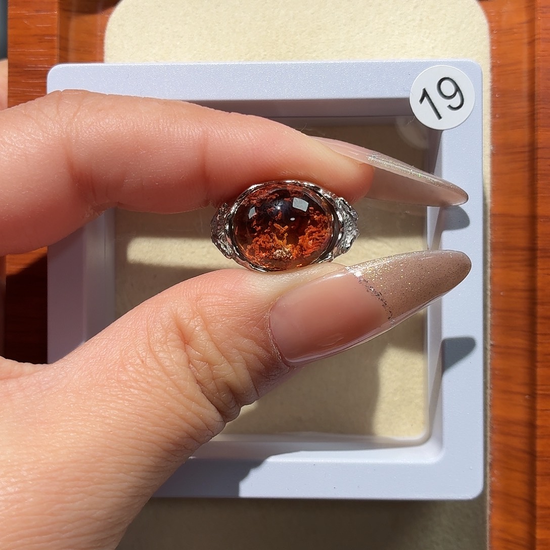 ****子水晶戒指银S925镶嵌