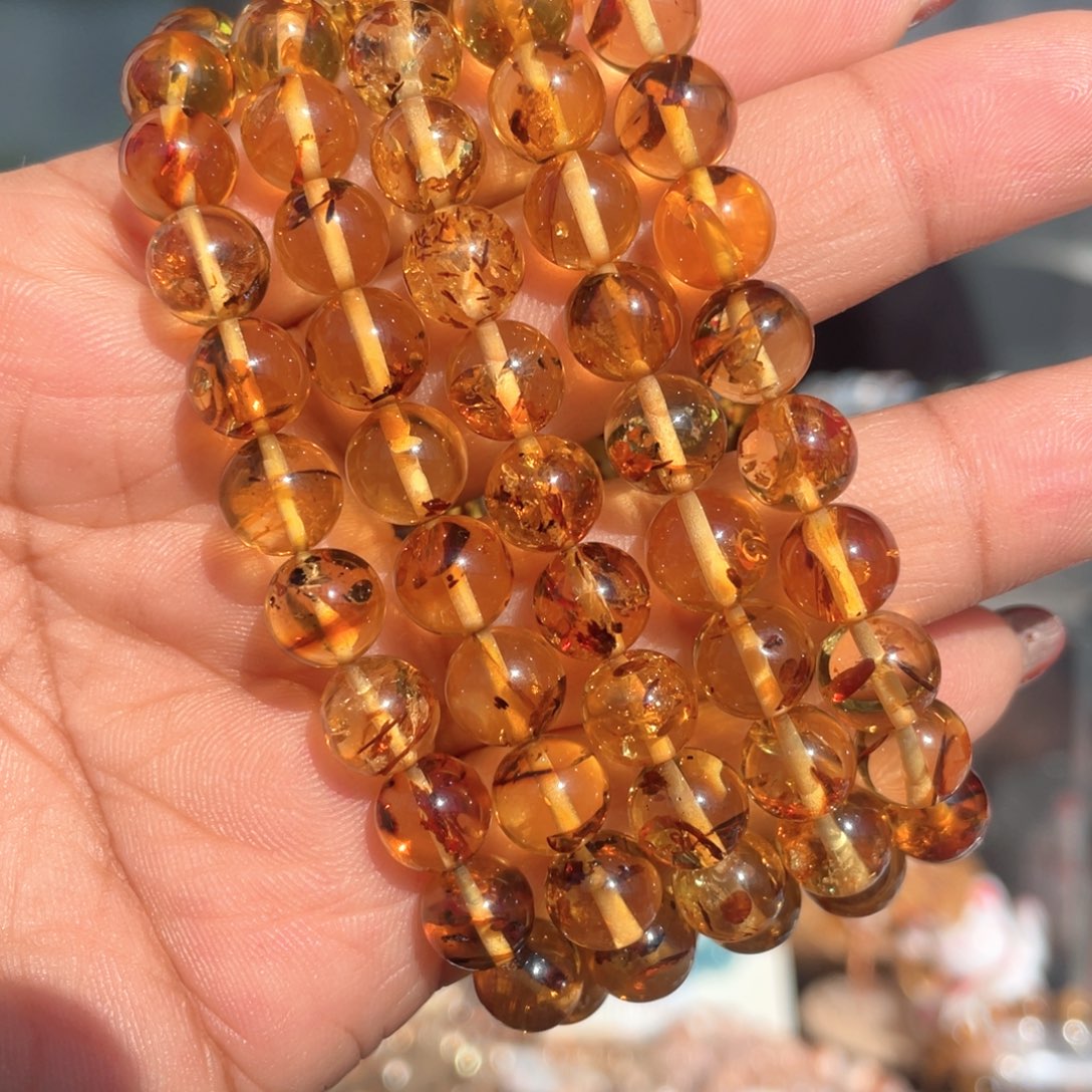 水晶手串未镶嵌8mm花珀手串多样性发其一