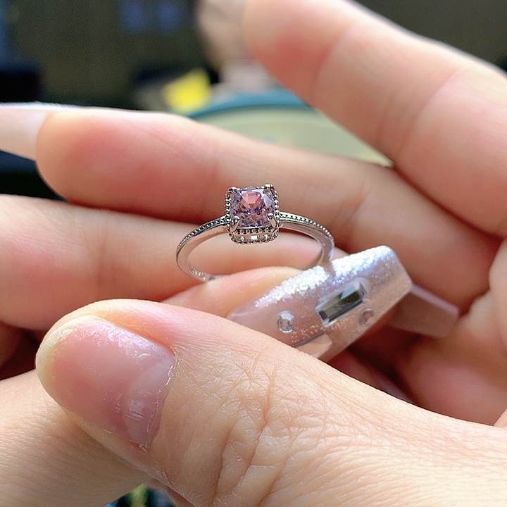 尖晶石戒指银S925镶嵌