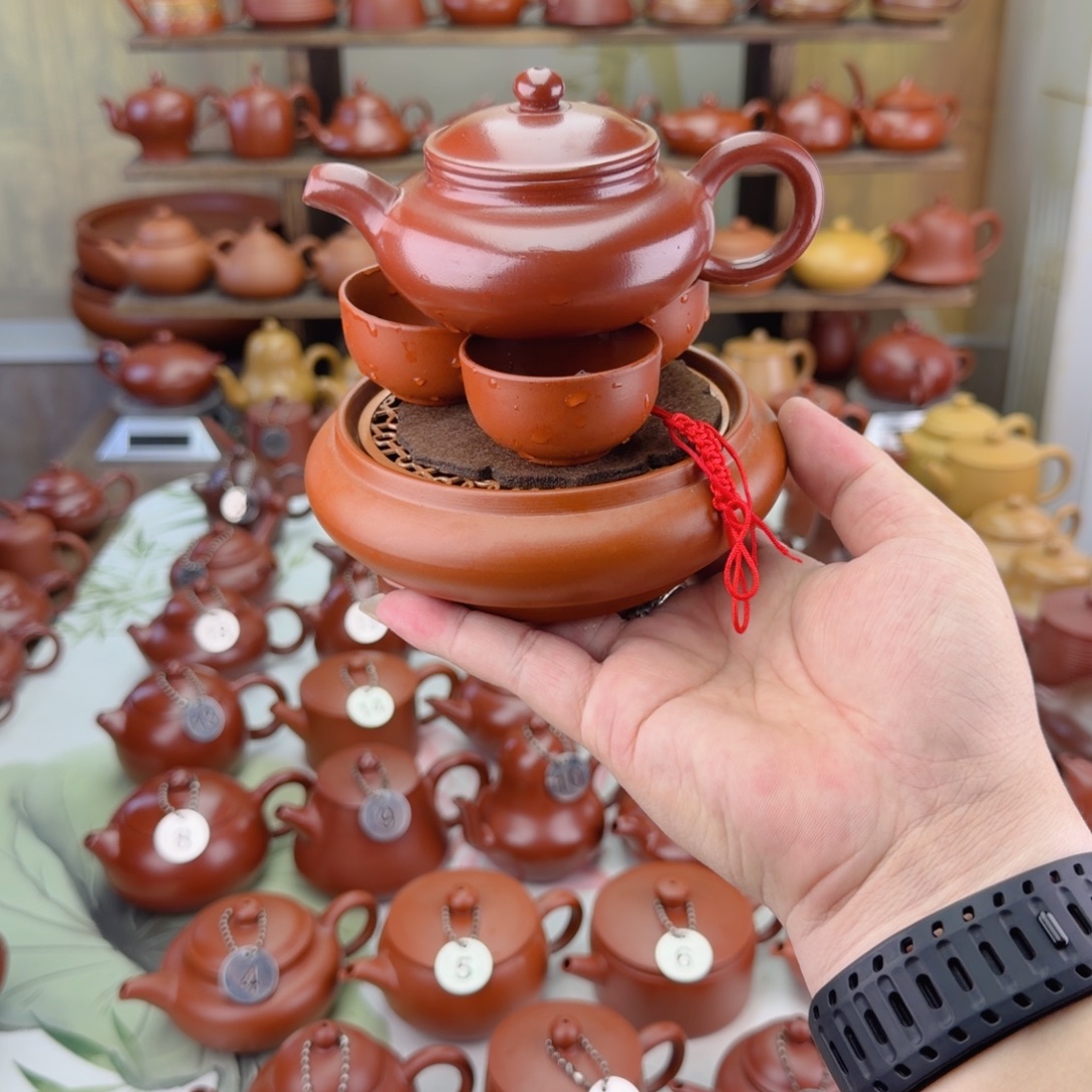 俊***豪紫砂茶壶大红袍仿古壶加小号镂空胡承一个