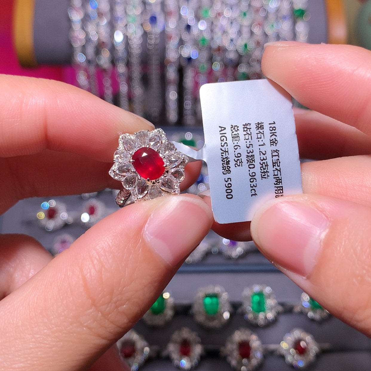 【闪购商品】红宝石戒指18K金镶嵌