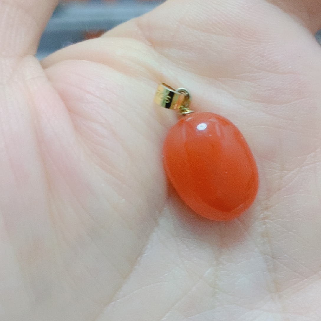 南红玛瑙银S925镶嵌吊坠(不含链)