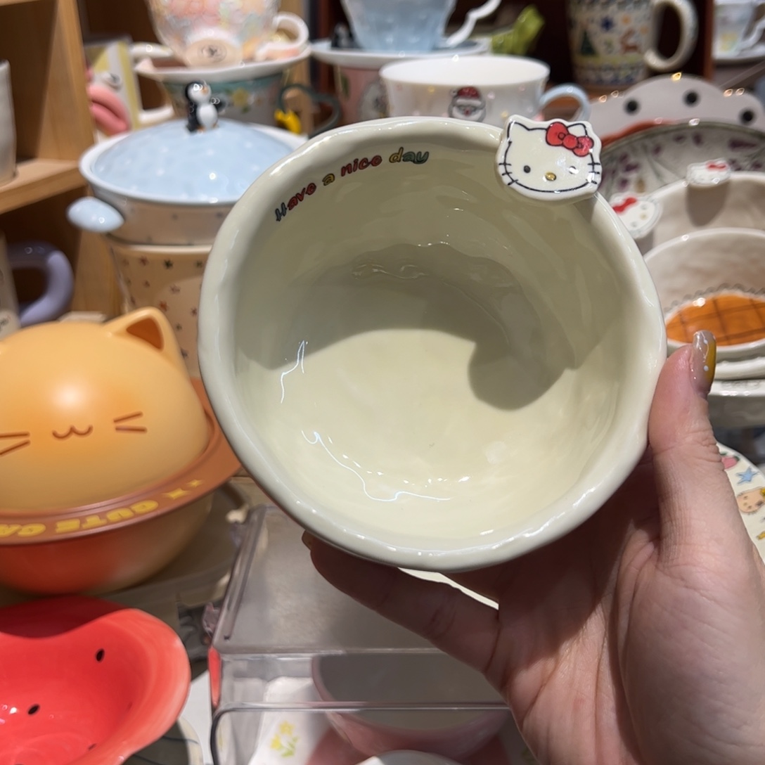 可爱米黄Kitty酸奶碗