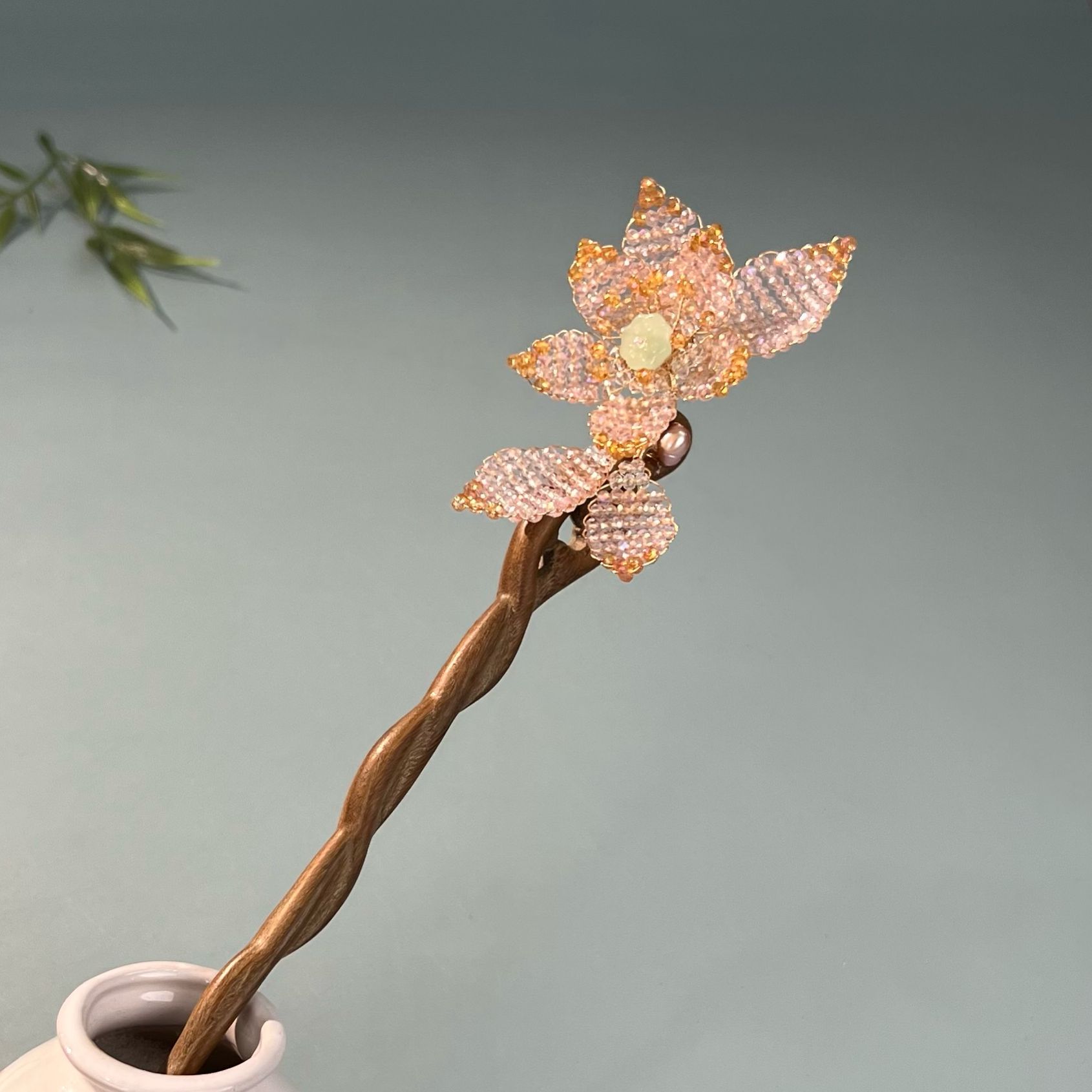 古悦倾城【清荷木簪】古风汉服发饰