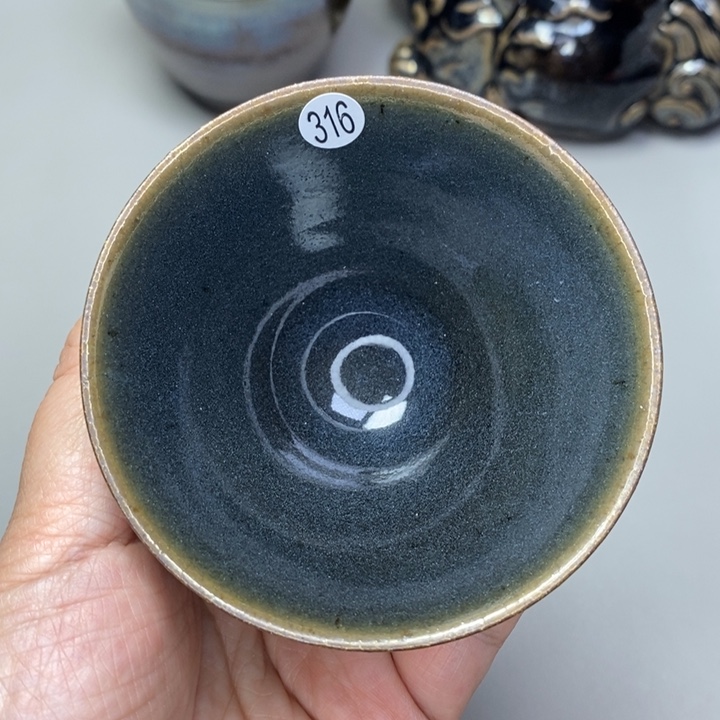 茶盏建窑建盏磨底柴烧主人杯微瑕