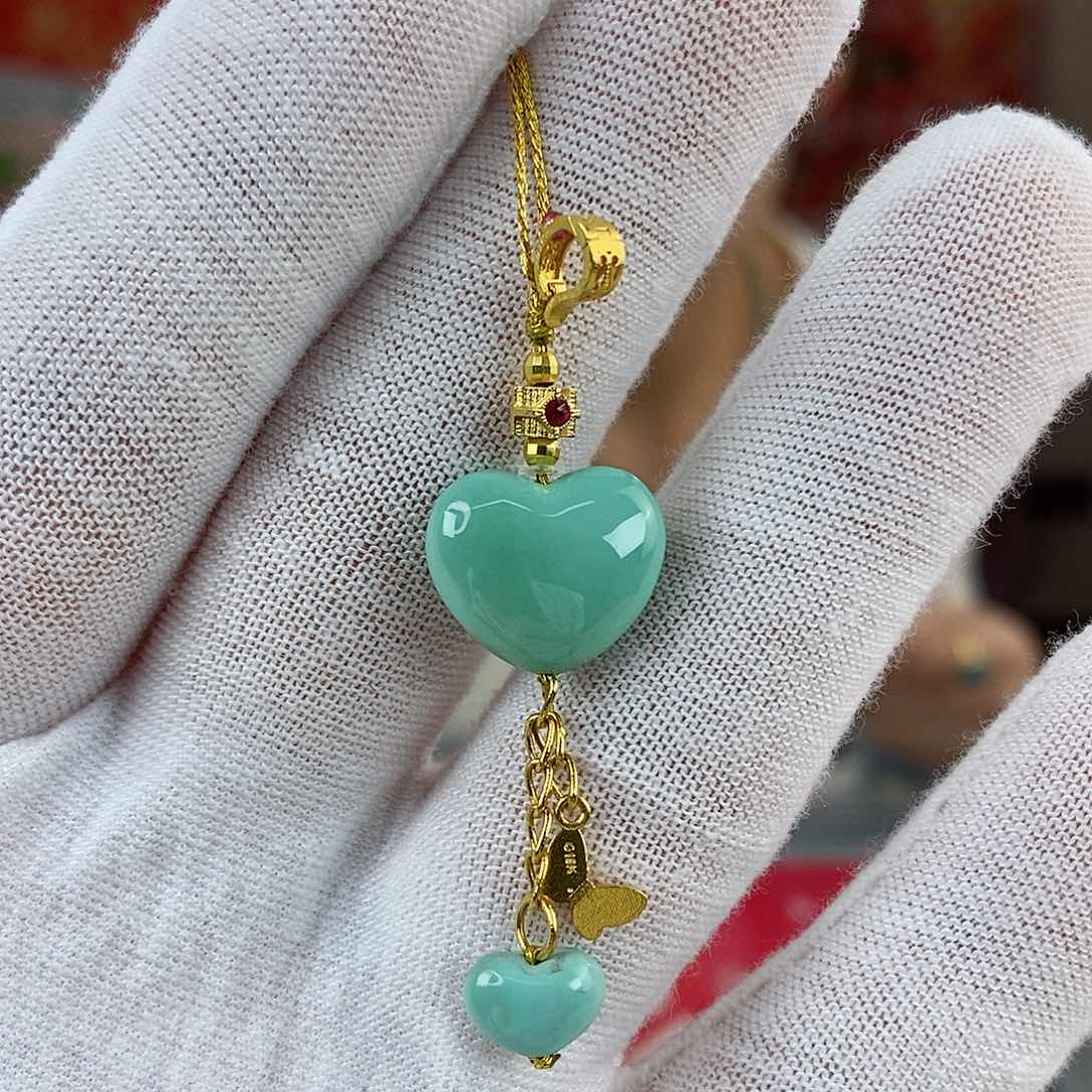 绿松石珠宝奇石18K金镶嵌