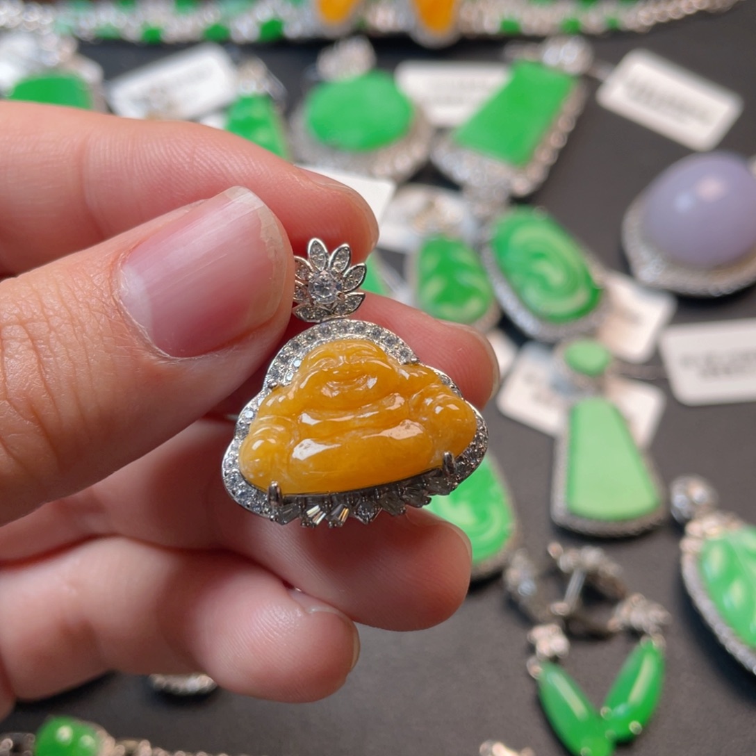 翡翠吊坠(不含链)银S925镶嵌