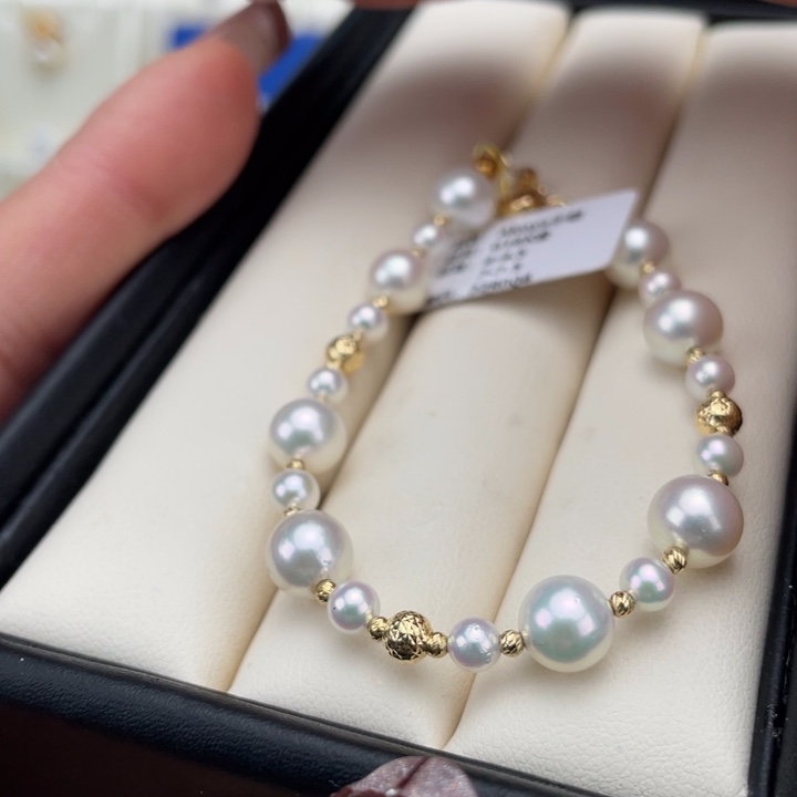 海水珍珠手链18K金镶嵌