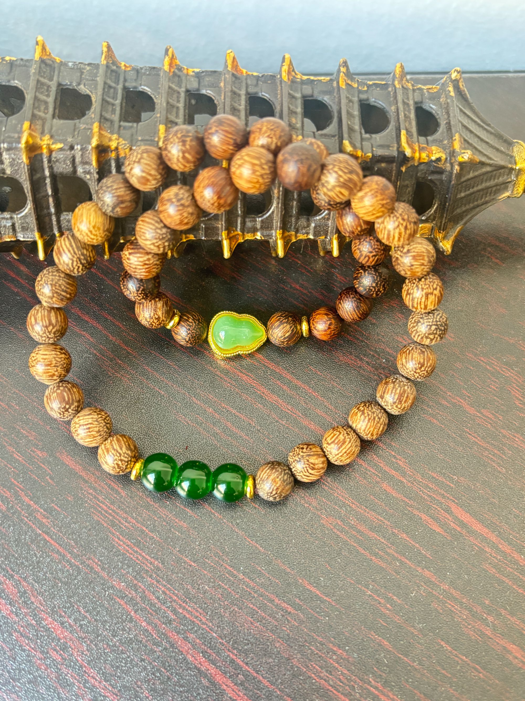 增香沉香木【极客小店】cx双圈带绿葫芦