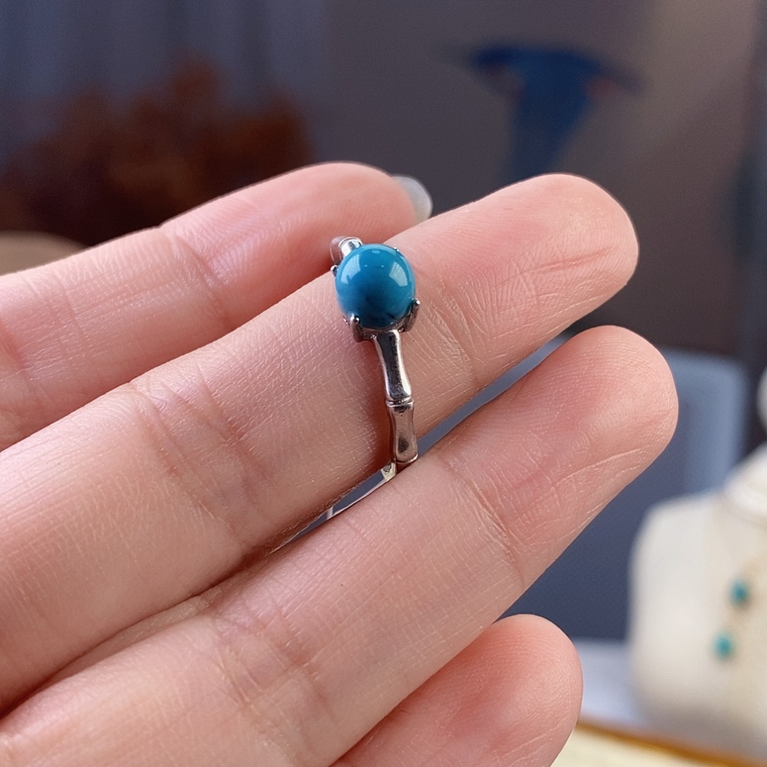 绿松石戒指银S925镶嵌