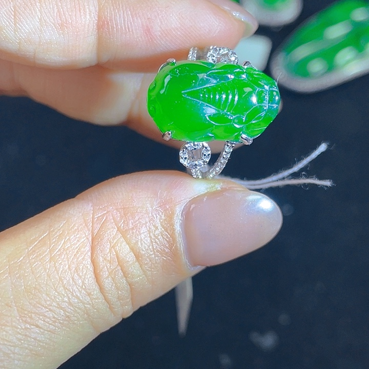 翡翠银S925镶嵌吊坠(不含链)