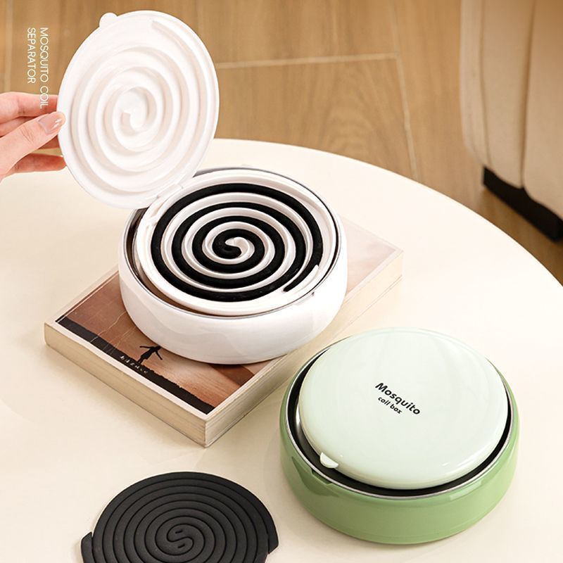 创意蚊香盘蚊香分离器按压器带盖蚊香炉蚊香盒户外露营蚊香支架