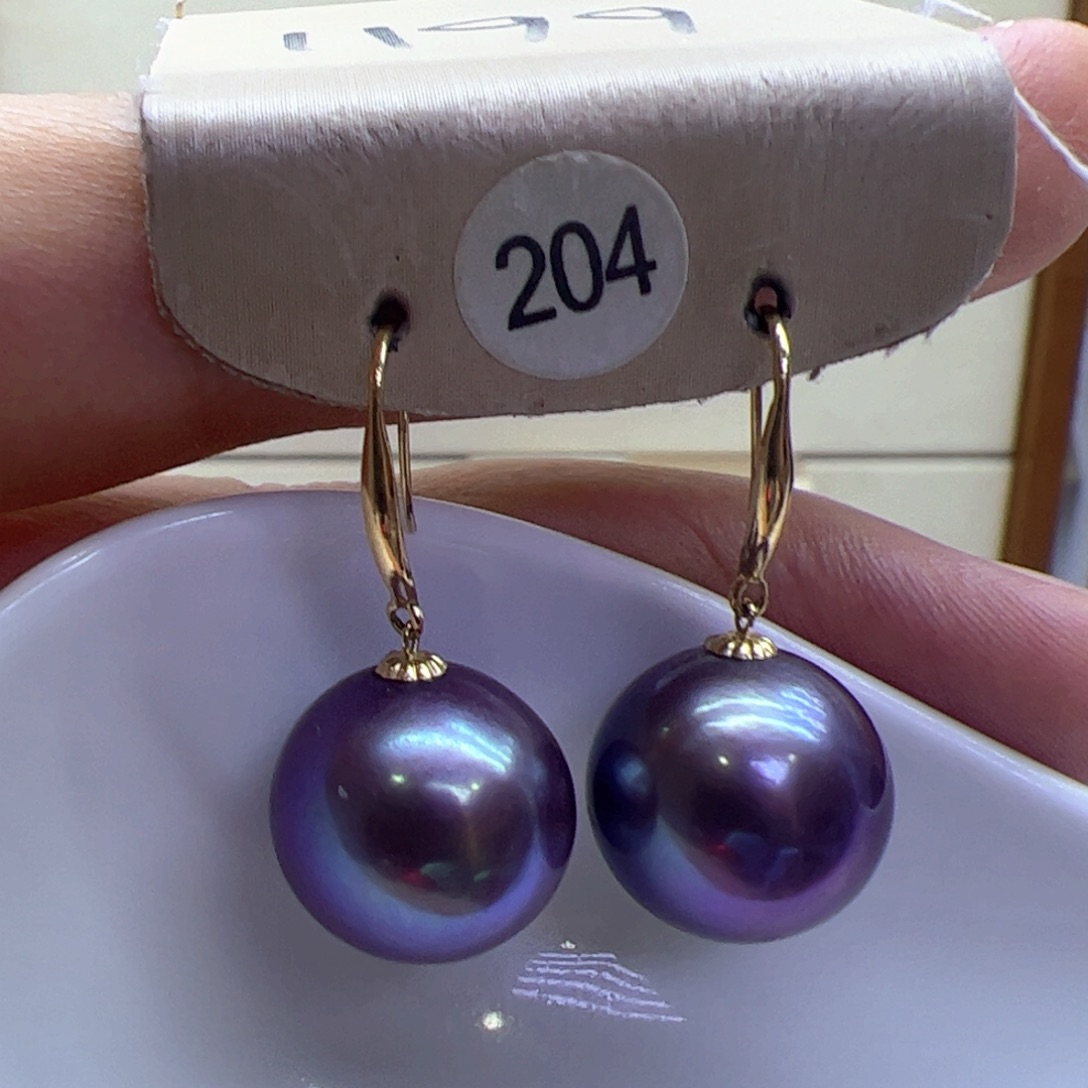 18K金镶嵌淡水珍珠耳饰