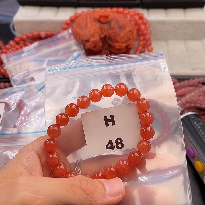 南红玛瑙未镶嵌多样性发货默认微瑕称重9mm