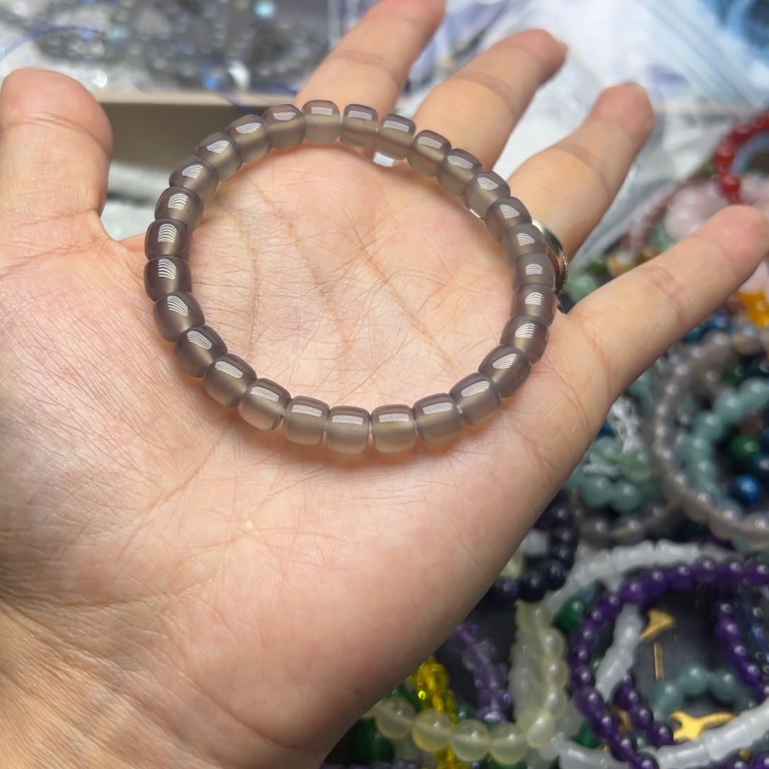 手链未镶嵌水晶烟紫直切