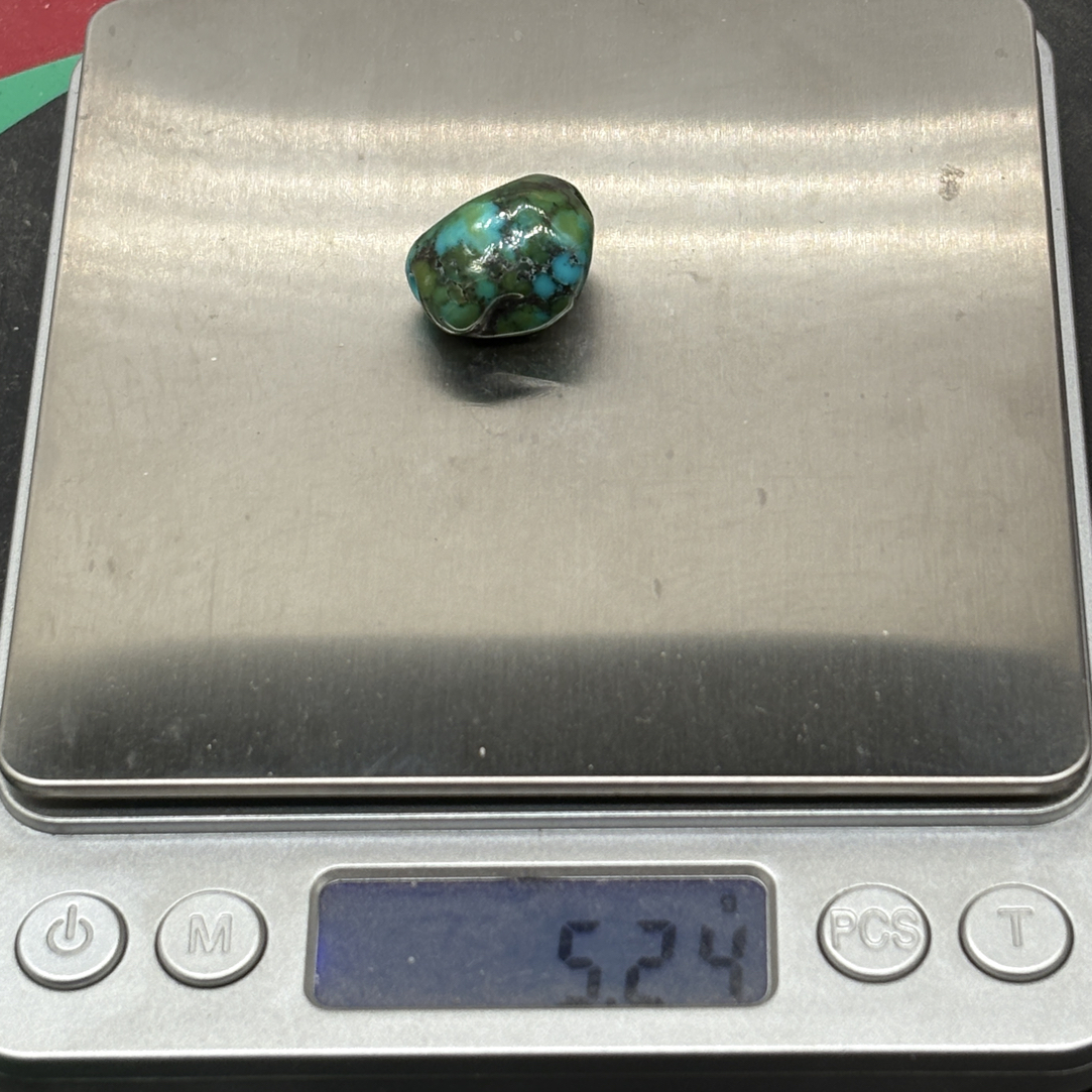 原矿绿松锁骨珠三色瓷釉品质无优化