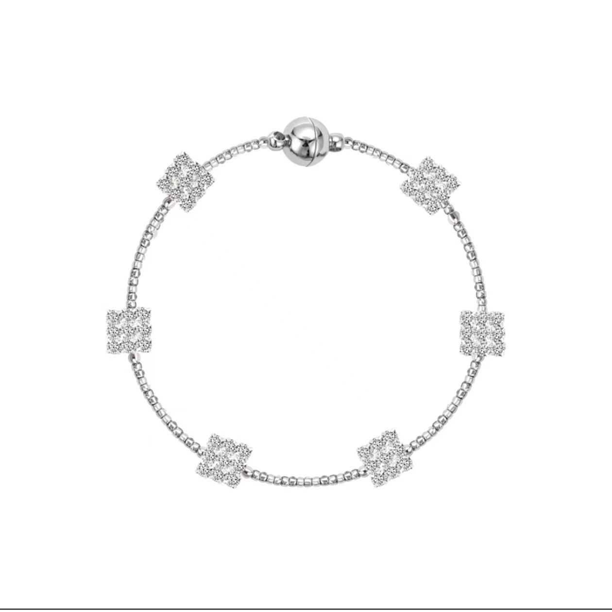 925银手链 s925银迷你六花手链银色百搭简约轻奢时尚精致网红气质