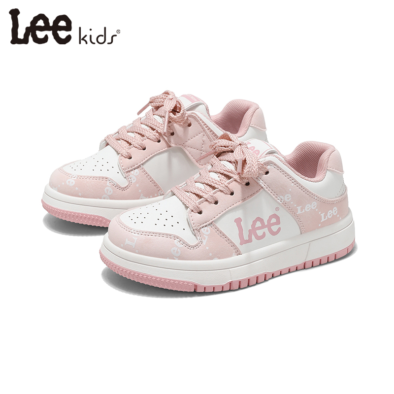 Leekids粉色童鞋秋季学生休闲鞋女童百搭潮鞋男童运动鞋儿童鞋子