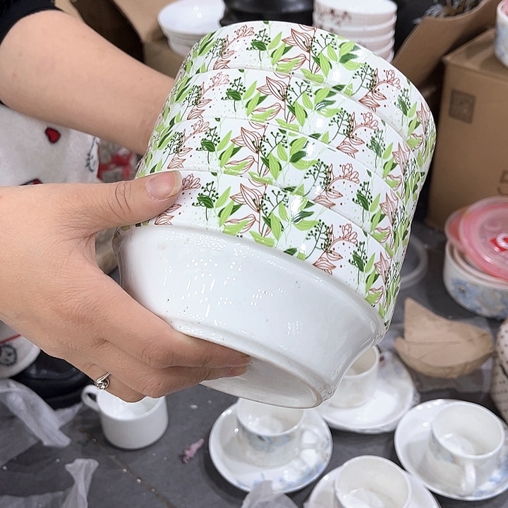景德镇陶瓷陶瓷6寸面碗4个顺**然