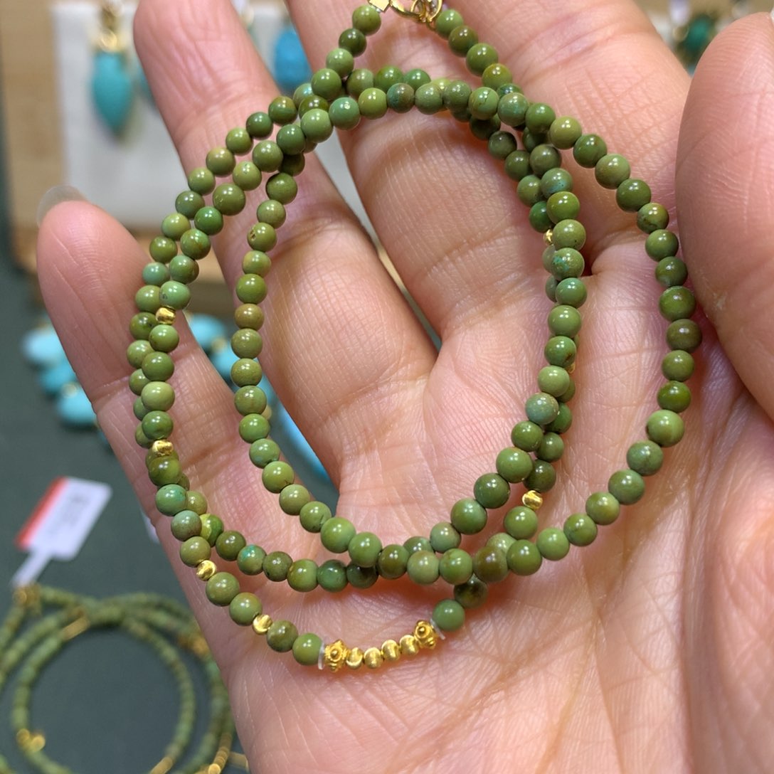 绿松石项链18K金镶嵌