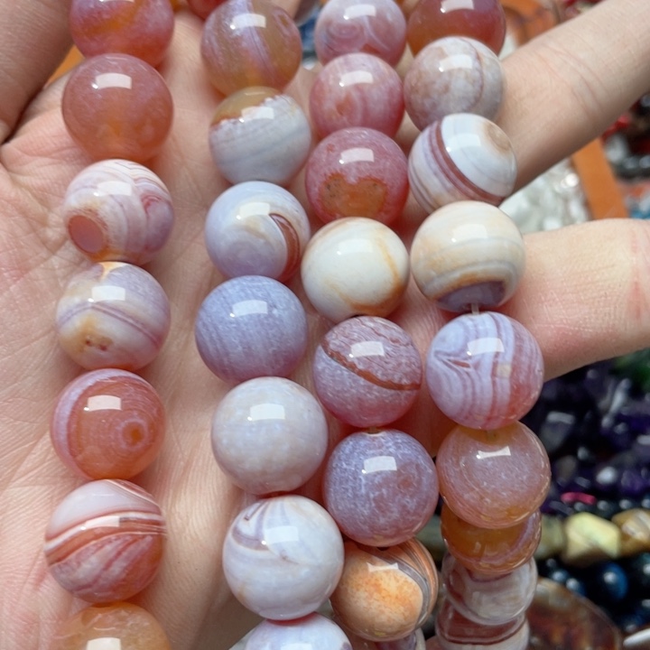 玛瑙/玉髓合金珠宝半成品一条16mm奶皮玛瑙