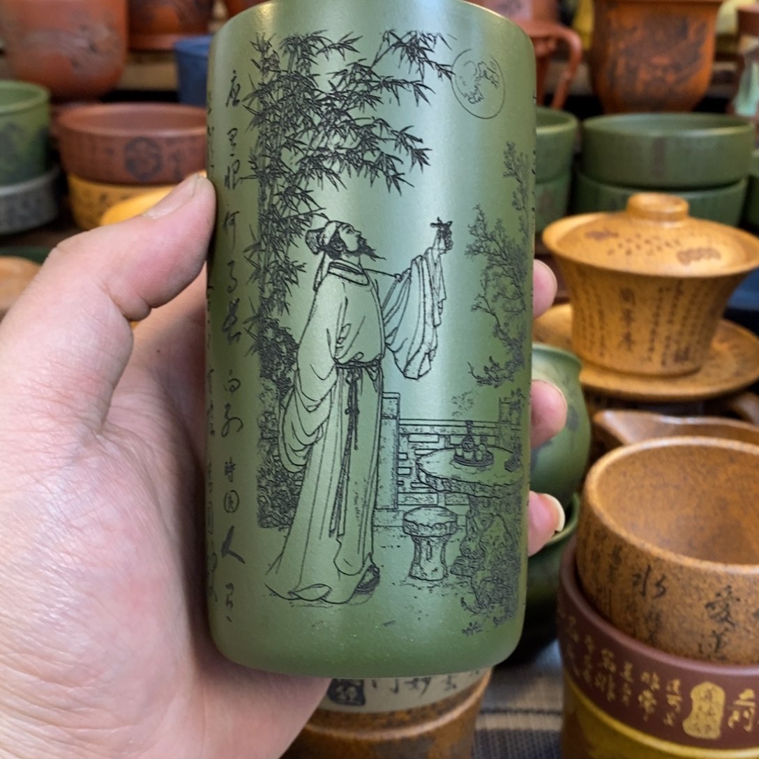 紫砂杯子宜兴全手工紫砂杯