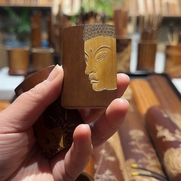 老煤竹手工雕刻平安牌