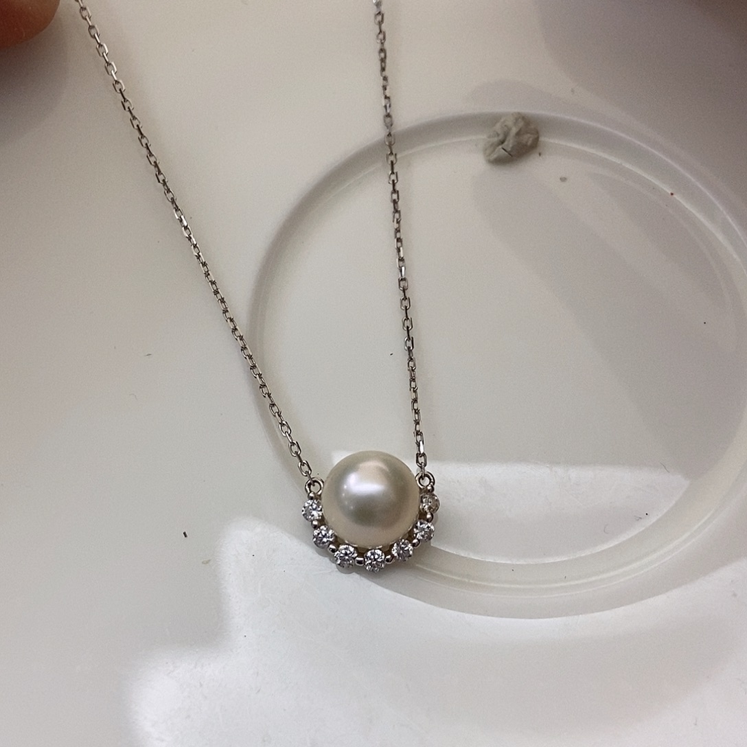 套链银S925镶嵌淡水珍珠