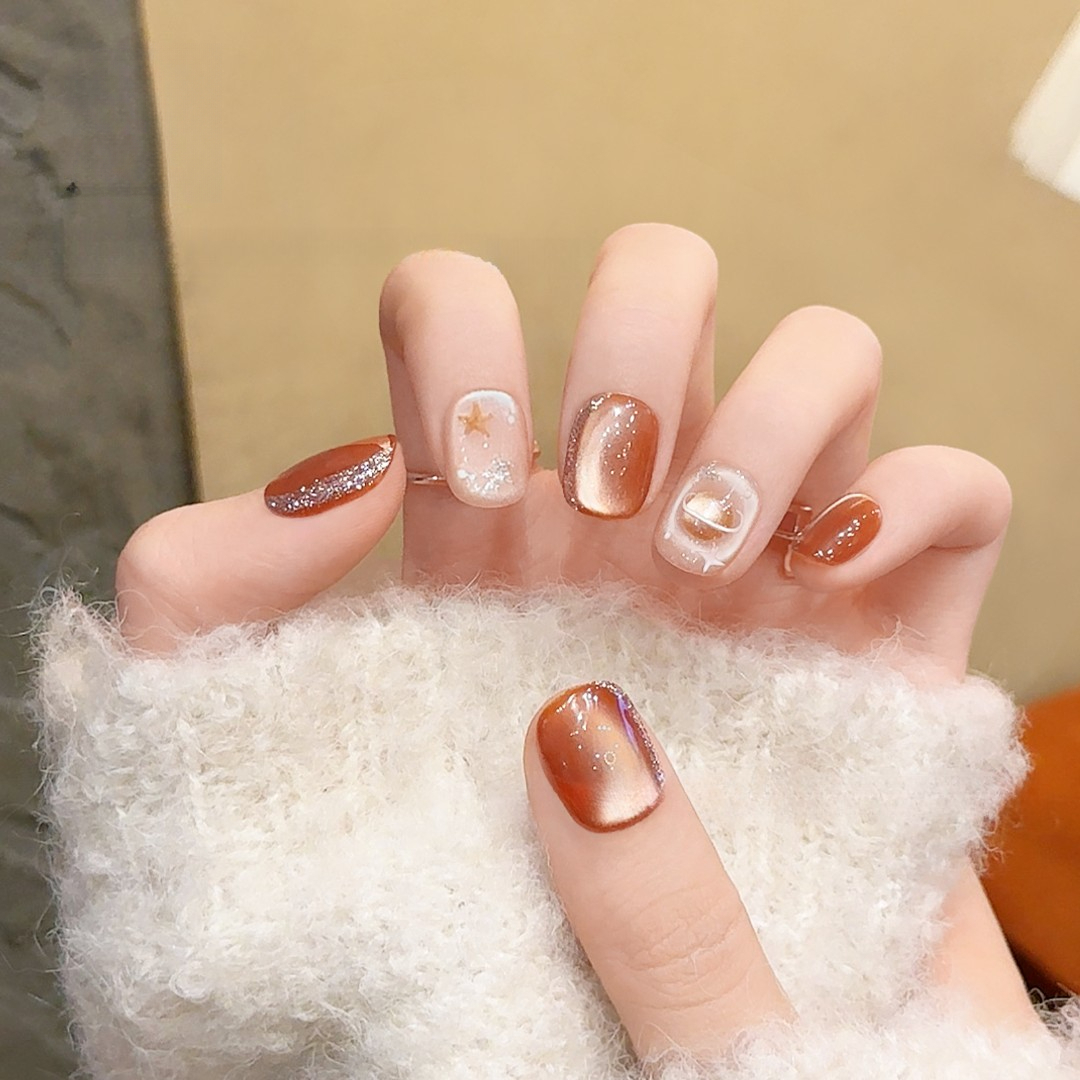 【099-焦糖】多彩琥珀色神秘感气质氛围感穿戴甲