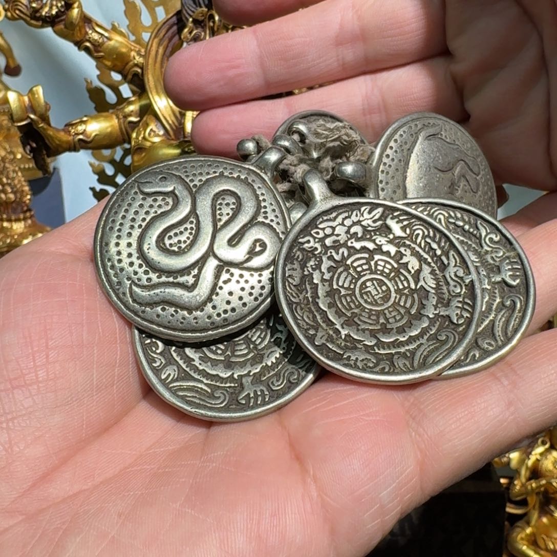 京门圜纯铜德十二生肖九宫牌