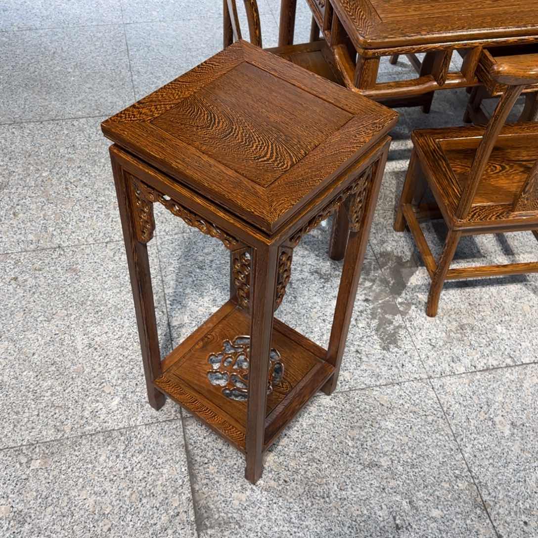 鸡翅木类成套家具32✖️32高80花架