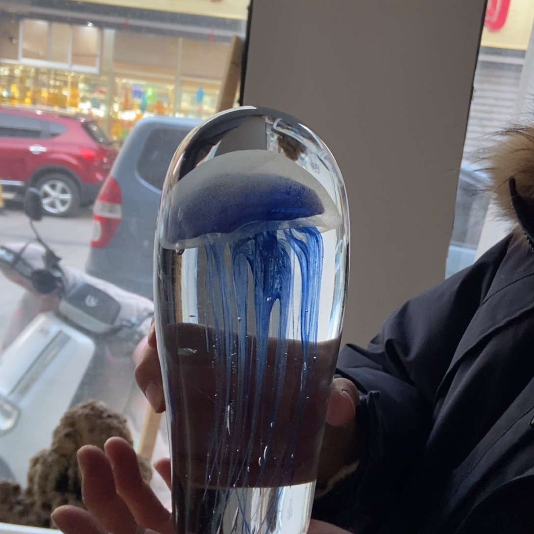 琉璃手工艺品微瑕大号深蓝色5860685858