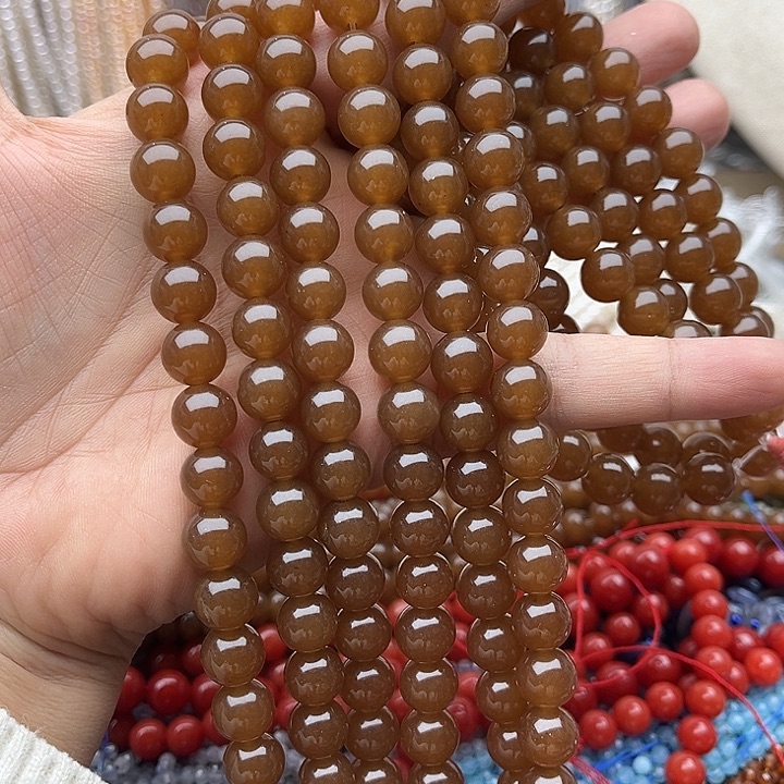 玛瑙/玉髓未镶嵌珠宝半成品一条10mm左右糖料