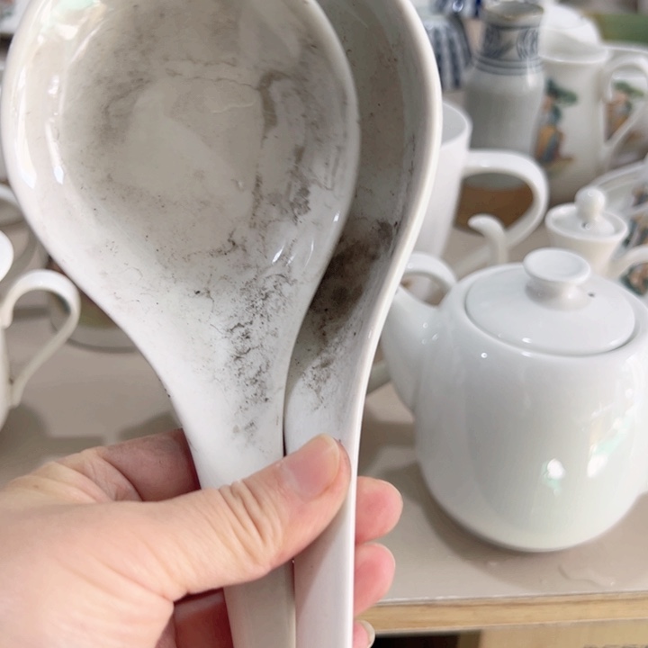 瓷片陶瓷制品勺两个