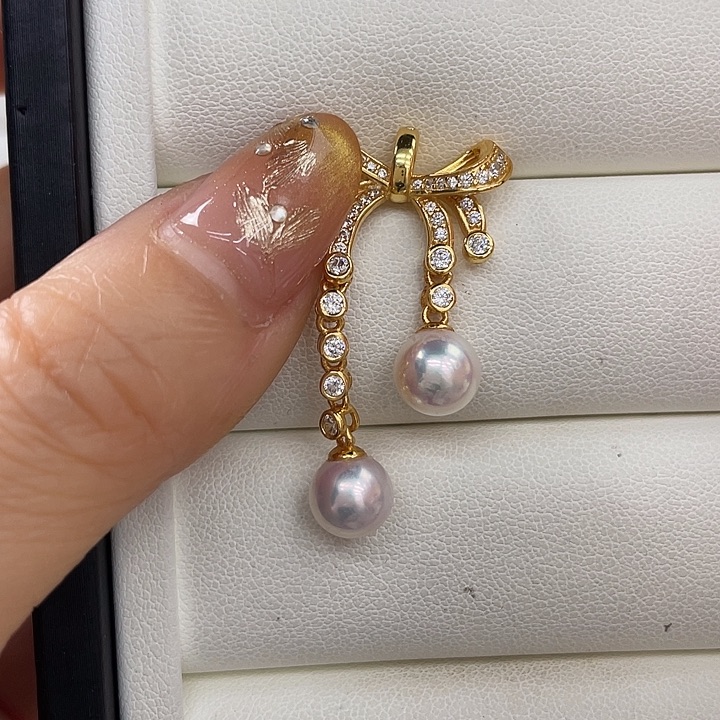 吊坠(不含链)18K金镶嵌海水珍珠