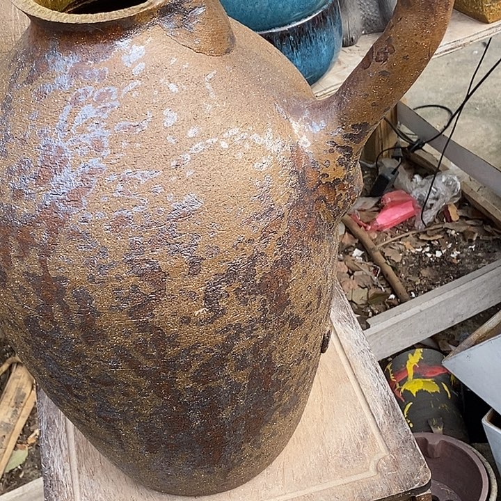 紫砂花盆口11.5高度46无孔