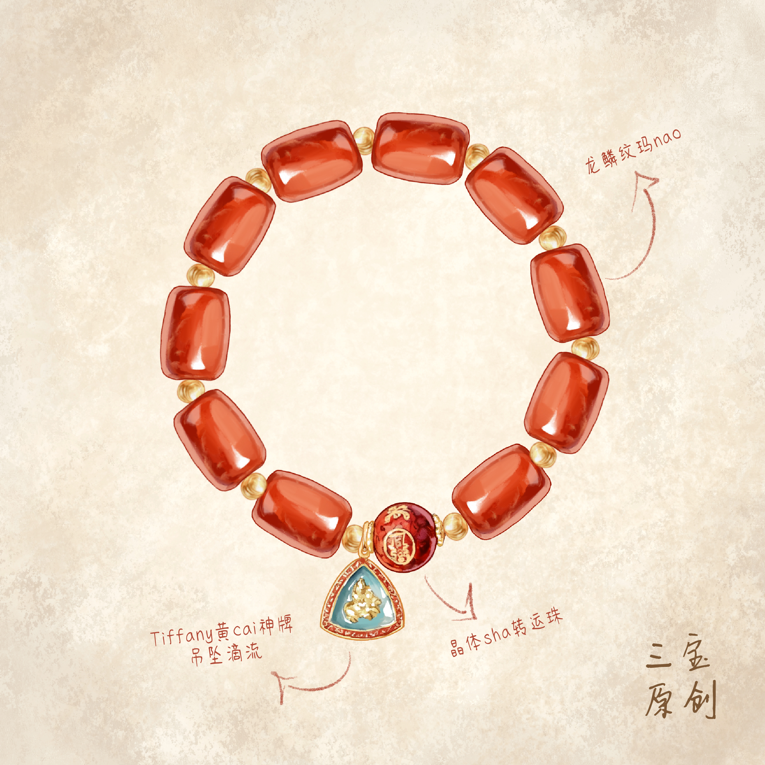 合金手链 【吉昌】【事邺/cai富】女生饰品轻奢高级感S164