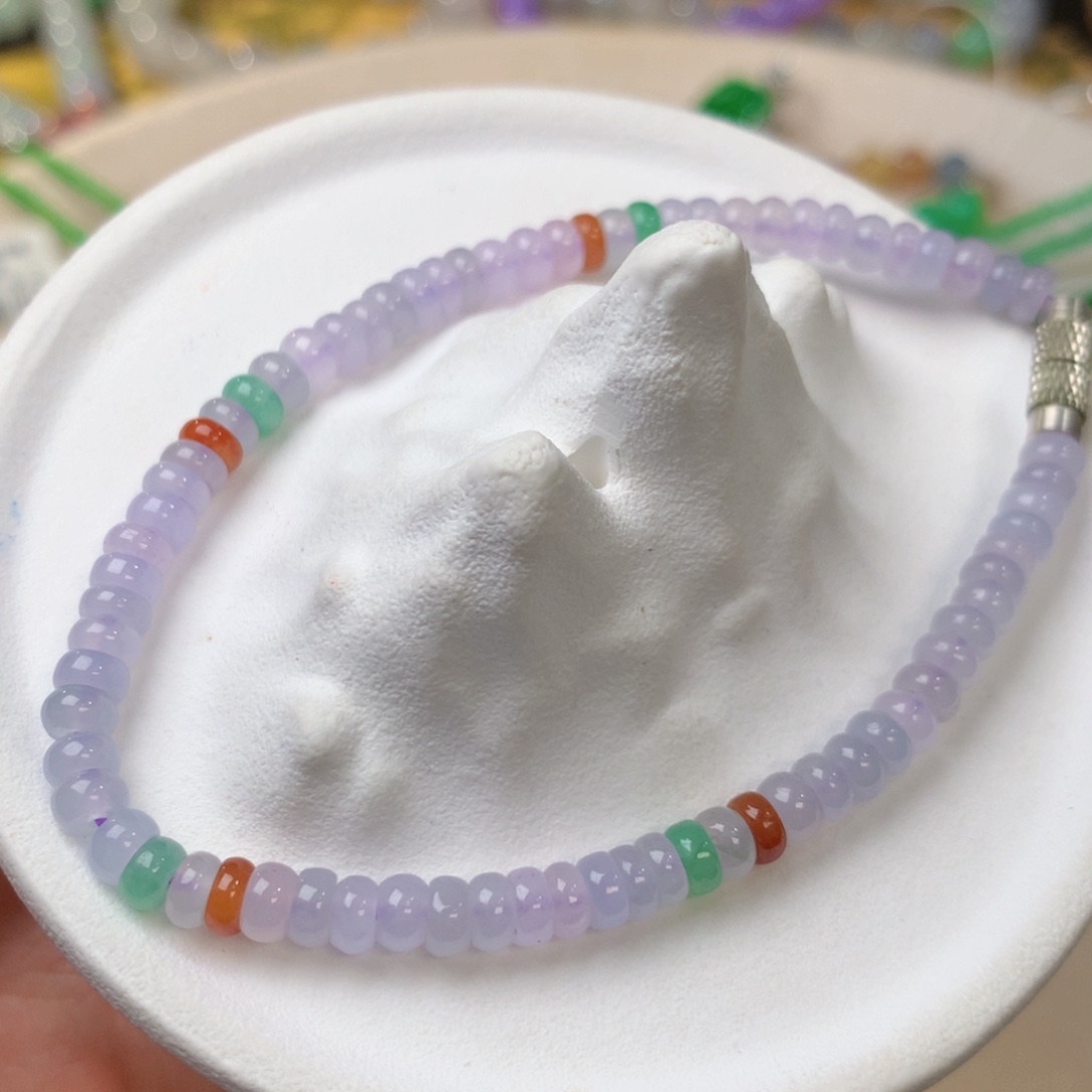 定制翡翠未镶嵌胶润细腻 福利珠串