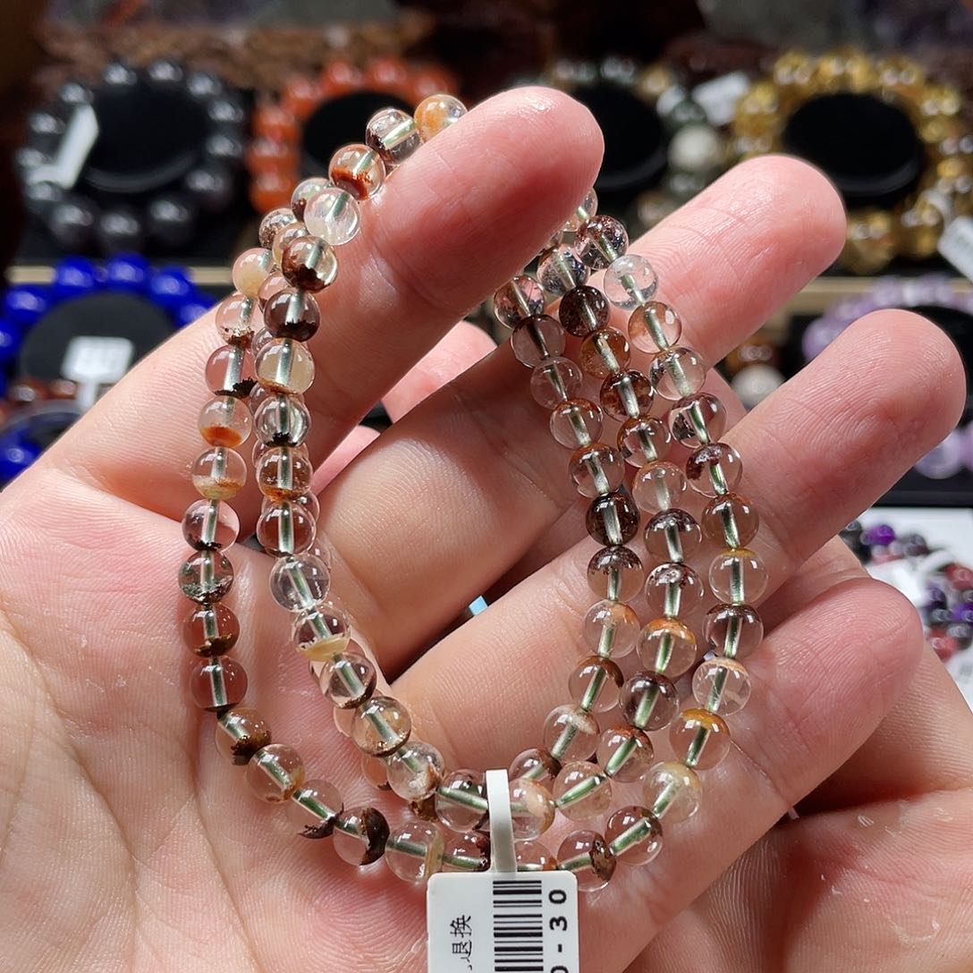 水晶手串未镶嵌四季幽灵多圈