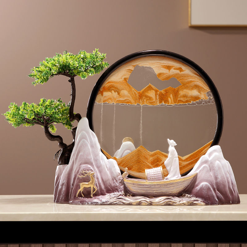 文创纪念品流沙画风景摆件客厅玄关书房办公室装饰品创意毕业礼物