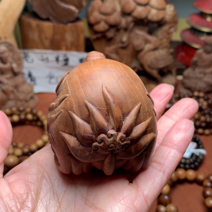 檀香木把件老山檀谛听瑕疵