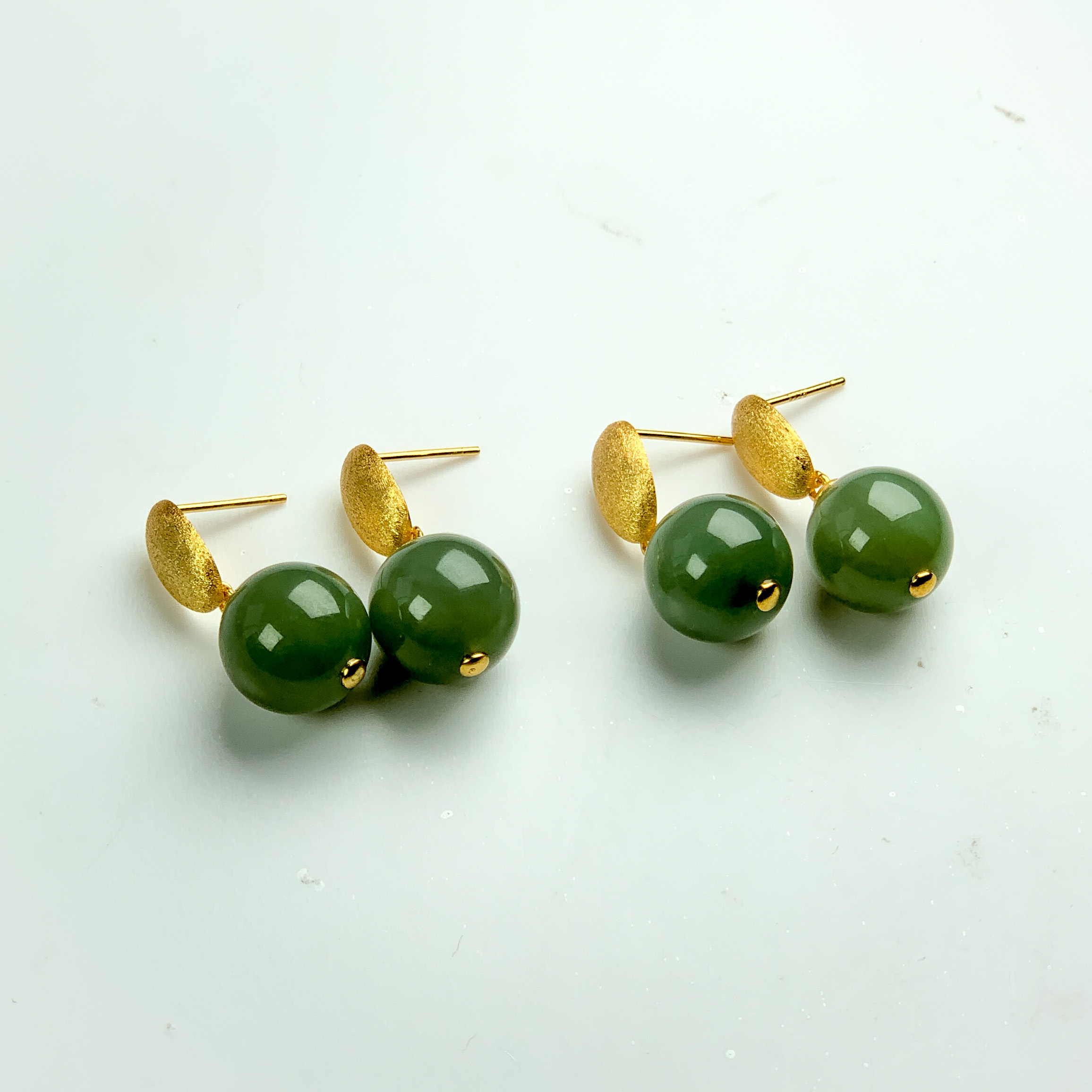 【胖胖推荐】S925和田玉碧玉耳饰-多样性发一件-TZ856