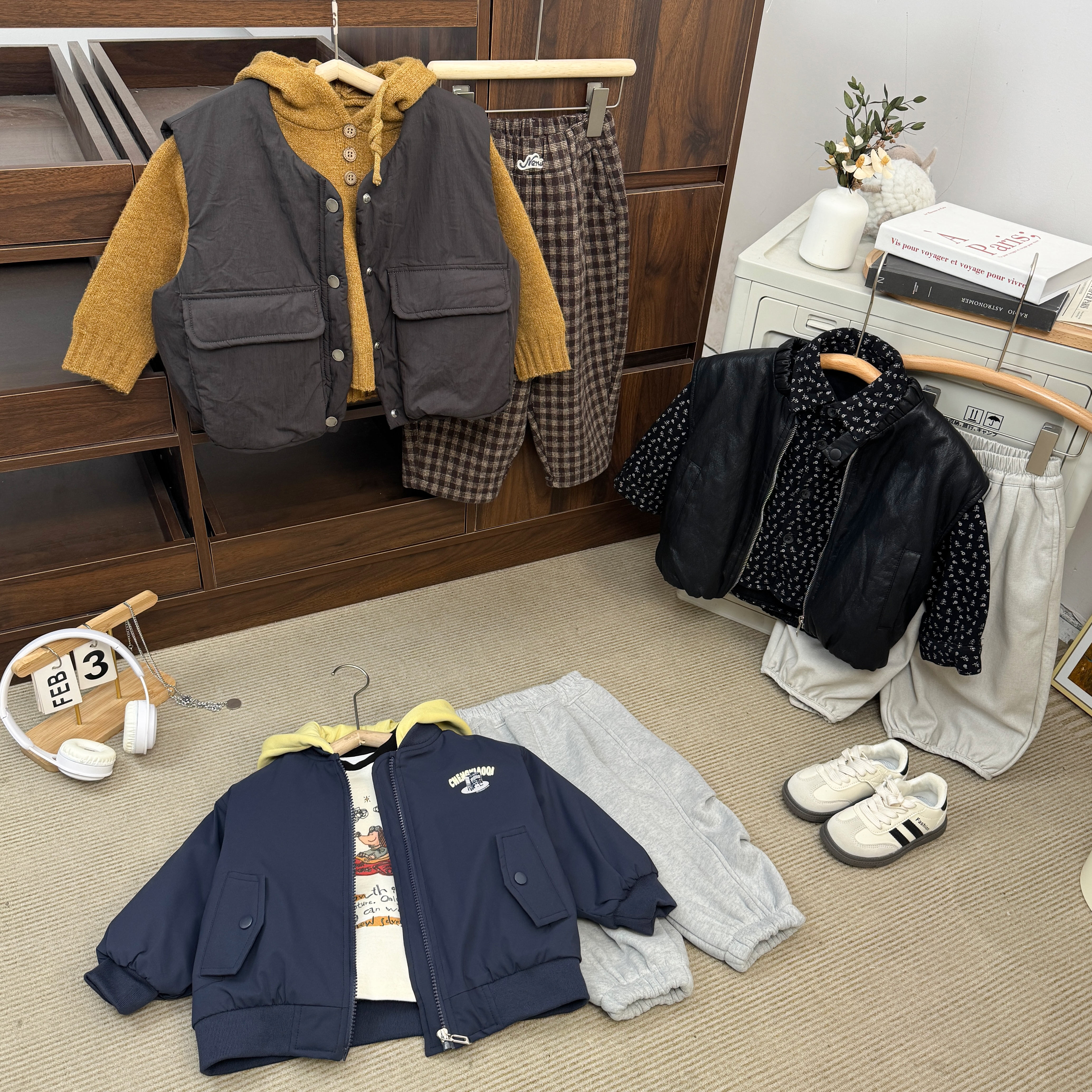 2025年秋冬季新款单件加绒儿童时尚深秋款穿搭单件合集X601