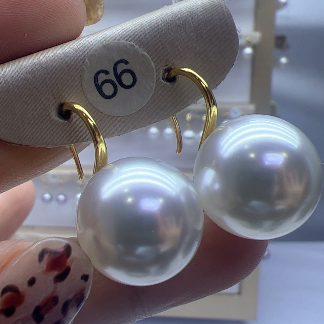 淡水珍珠耳饰18K金镶嵌